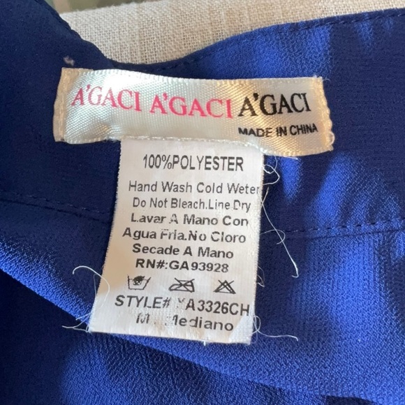 a'gaci Navy Sheer Blouse - Picture 5 of 5